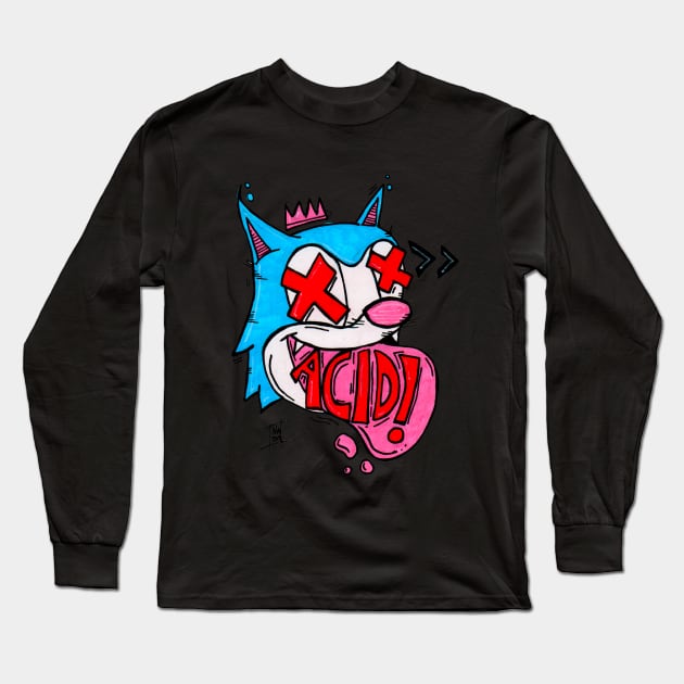 Acid Kitty Long Sleeve T-Shirt by Travnash